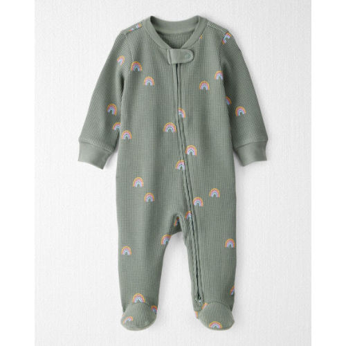 Baby Waffle Knit Sleep & Play Pajamas in Magical Rainbow Print Made with Organic Cotton - Little Planet | Carter's