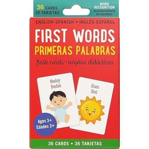 Bilingual Flash Cards - First Words (English and Spanish Edition)