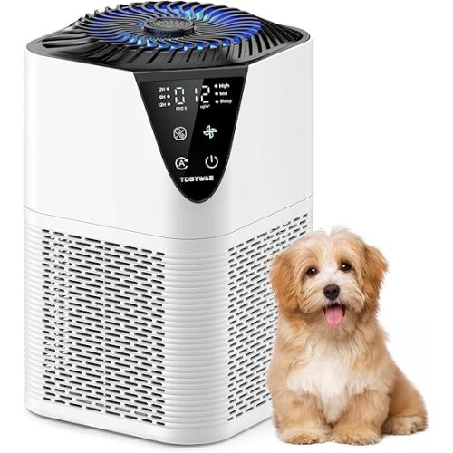 Air Purifiers for Home Large Room up to 1750 Sq Ft, H13 True HEPA Filter Air Purifiers for Bedroom Smoke/Pet Dander/Pollen, 25dB Quiet with Fragrance Diffuser for Home,Bedroom,Office (White)