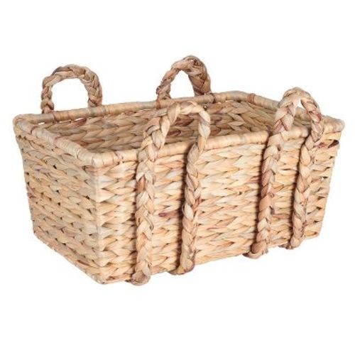 Household Essentials Wicker Storage Basket with Handles, Natural