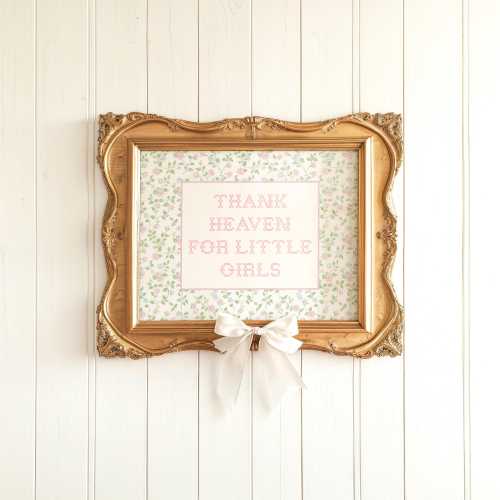 Thank Heaven For Little Girls Art Print, Grandmillennial Floral Nursery Decor (Physical Print)