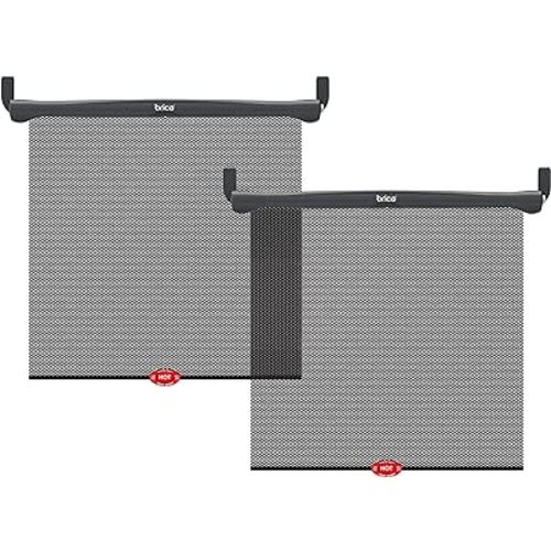 Munchkin® Brica® Sun Safety™ Car Window Roller Shade with White Hot® Heat Alert, Black, 2 Count (Pack of 1)