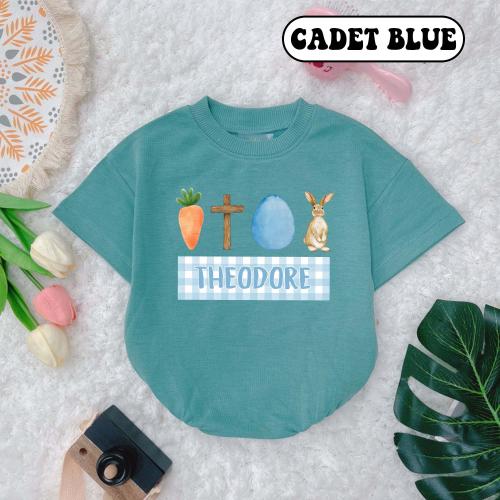 Personalized Name Boy Easter Bubble Romper, Boy Name Bunny, Easter Bodysuit, Easter Day Gift, Happy Easter, Baby Shower Gift, New Baby Gift