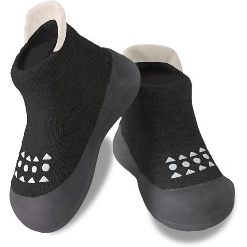 Hstyle Baby Sock Shoes Toddler Non-Slip Slippers Infant Walking Shoes Soft Rubber Sole Sneakers for Baby Boys Girls