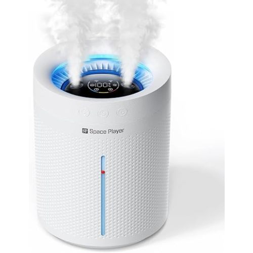 Space Player 3L Cordless Quiet Cool Mist Humidifier for Bedroom, Dual Mist