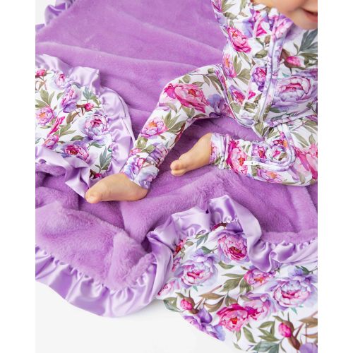 Blooming Peotential Ruffled Minky Blanket