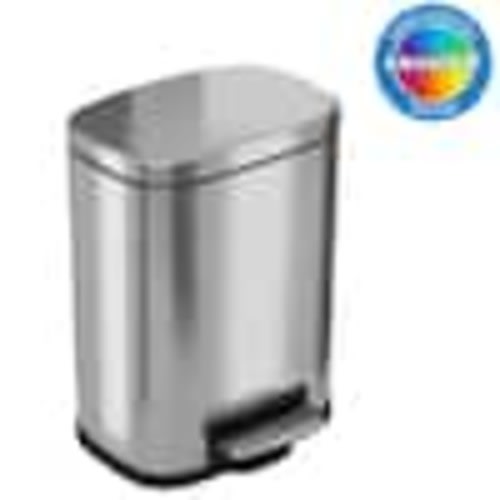 iTouchless SoftStep 1.32 Gal. Stainless Steel Step Trash Can, 5 Liter Pedal Bathroom Bin, with Removable Inner Bucket PC05RSS