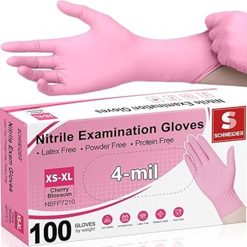 Schneider Nitrile Exam Gloves, 4-mil Medical Gloves Disposable Latex Free, Powder Free, Food Safe Glove for Examination