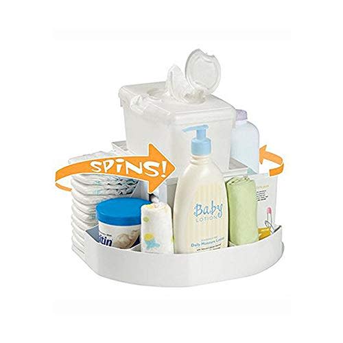 Dexbaby The Spin Changing Station | Baby and Toddler Nursery Organizer & Diaper Caddy – White