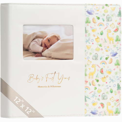Leather-Bound Baby Memory Book - Loose-Leaf Baby Scrapbook Album - Beautiful Baby Gift Set