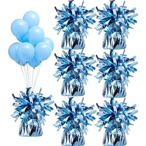 balloon weights are perfect for parties, birthdays, weddings. Each pack includes 6PCS durable weights that easily decorate balloons and elevate any celebration.(Light blue100g)
