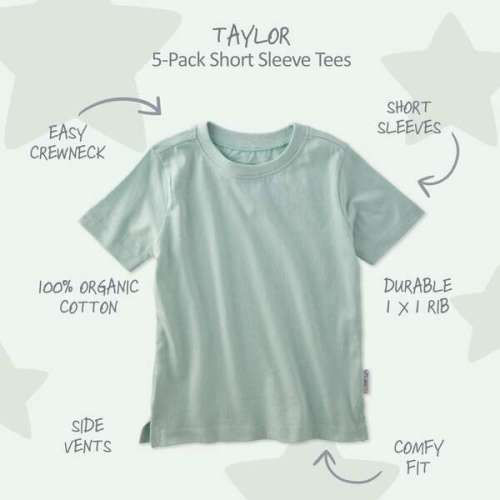 TAYLOR 5-Pack Short Sleeve T-Shirts, Seafoam - butterblu | Maisonette