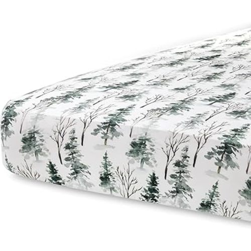 Pobi Baby - Fitted Crib Sheets for Boys, Girl - Baby Crib Sheet Neutral - Crib Mattress Sheet - Ultra-Soft Cotton Crib Sheets, Toddler Bed Sheets (Magical Woods)