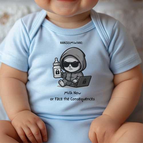 Funny Cybersecurity Baby Bodysuit, Ransomware Humor, Nerdy Baby Shower Gift, Cute Geeky Baby Outfit, New Parent Gift for Techie Coworker