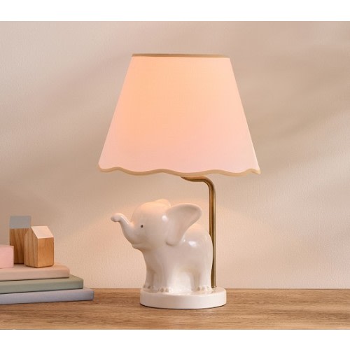 Ceramic Elephant Table Lamp (17")