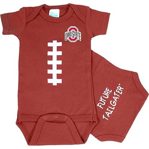 Ohio State Buckeyes Officially Licensed 100% Cotton Brown FT Baby Football Bodysuit