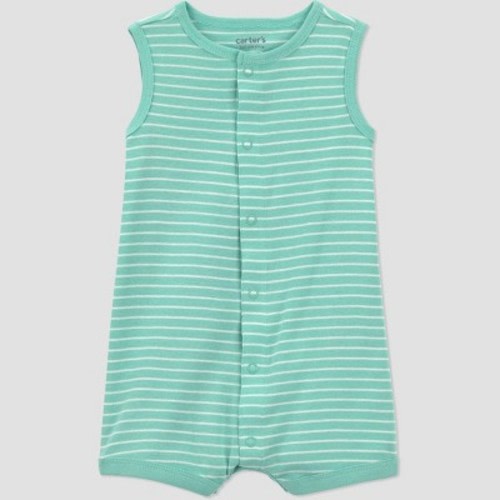Carter's Just One You® Baby Boys' Striped Romper - Green Newborn