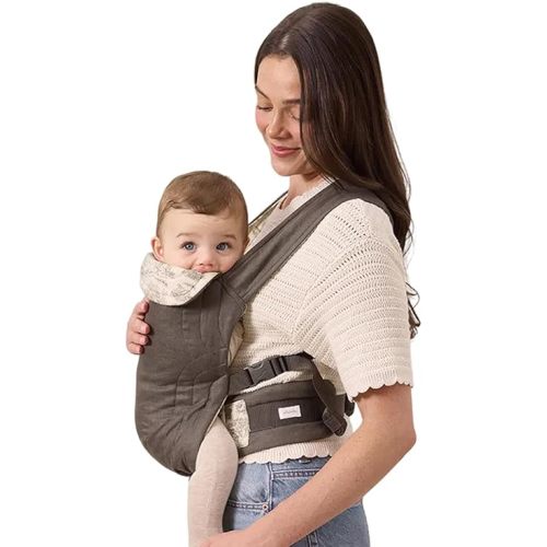 Solly Baby Soft Buckle Carrier, Buttery Soft Baby Carrier Infant to Toddler 10-45 Lbs., Ergonomic Design, Lightweight & Breathable Linen, Front & Back Carry, Baby Carrying Essential, Charcoal Toile