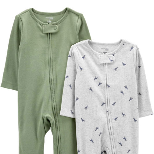 Simple Joys by Carter's unisex baby 2-pack 2-way Zip Textured Sleep and Play