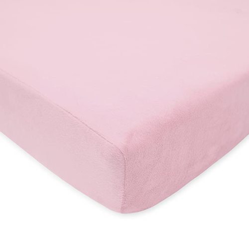 TL Care Heavenly Soft Chenille Fitted Crib Sheet 28" x 52", Warm and Cozy Neutral Chenille Sheet, Pink, for Boys and Girls, Fits Crib and Toddler Bed mattresses