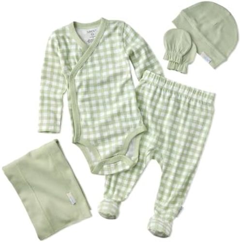 Check Me Out 6-Piece Baby Gift Set Organic Cotton Layette Clothing in Box for Boys & Girls