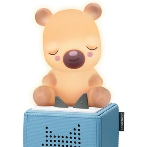 Tonies Night Light - Sleepy Bear Audio Play Character from Sleepy Friends | Warm Glow | 75 Minutes of Beautifully Composed Melodies | Record Your Own Bedtime Stories
