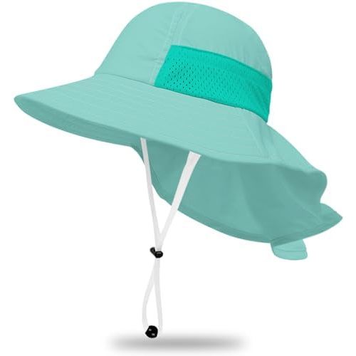 Toddler Baby Sun Hat Kids Summer Beach Essentials Adjustable Beach Hats with Bucket Wide Brim for Boys Girls Age 0-14 Years