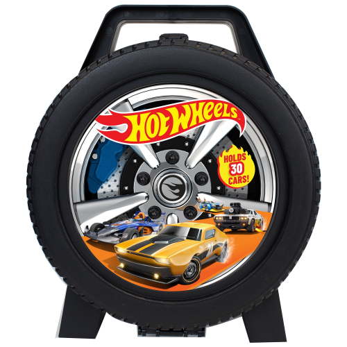 Mattel: Hot Wheels 30 Car Case - Wheel-Shaped Organizer, Storage Accessory, Holds 1:64 Scale Die-Cast Toy Vehicles, Play-Display, Officially Licensed