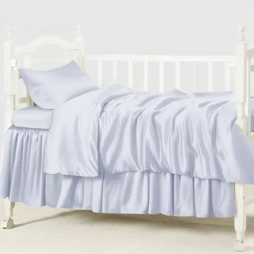 Light Lavender Silk Crib Bedding Set