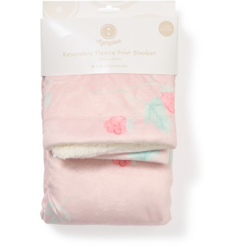 Dymples Reversible Fleece Blanket - Pink