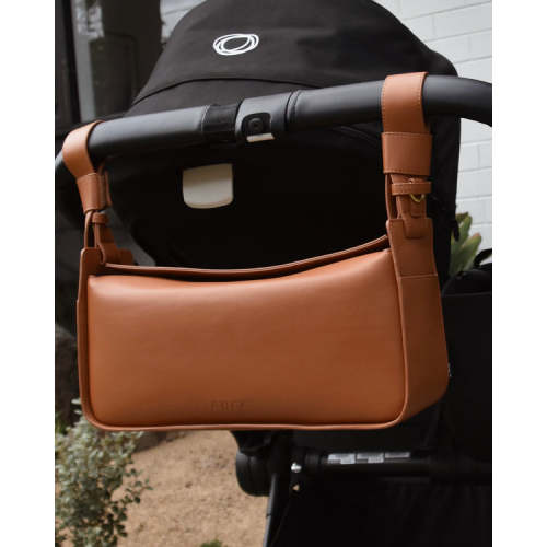 Saddle Tan Pram Bag | Stylish Vegan Leather Baby Bag by RHEA