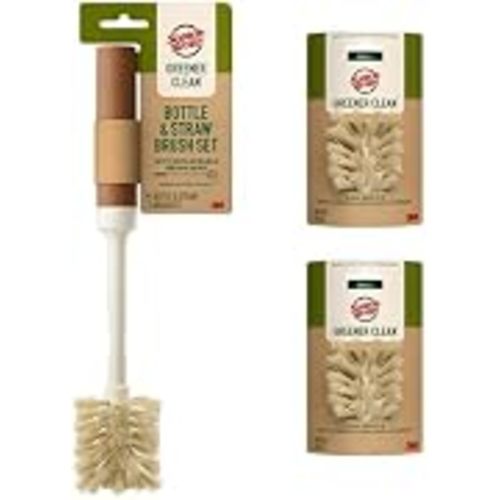 Scotch-Brite Greener Clean Bottle & Straw Brush Set with 2 Replaceable head | 0