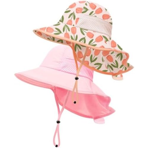 Baby Sun Hat with Neck Flap UPF 50+ for Toddler Sun Protection Beach Hat
