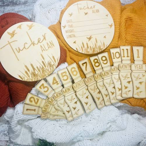 Duck Hunting Baby Announcement and Milestone Markers - Baby Milestone Photo Props