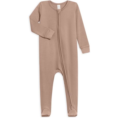 Colored Organics Baby Zip-Up Footed Sleeper with 2-Way Zipper - Newborn Organic Cotton Pajamas