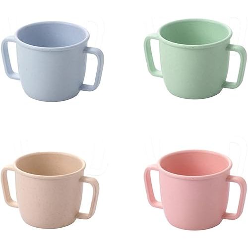 Small Size Bamboo Fiber 230ml Adult Children Cups Mugs 4pcs Set Unbreakable Tumbler Mug Cup for Water, Milk, Juice, Tea