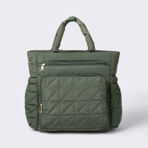 Quilted Diaper Backpack Tote - Green - Cloud Island™