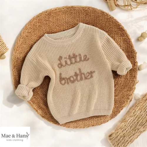 Little Brother Sweater,Matching Brother Knit Sweater,Matching Brother Outfits,Pregnancy announcement,Little Brother Gift,Siblings Sweater