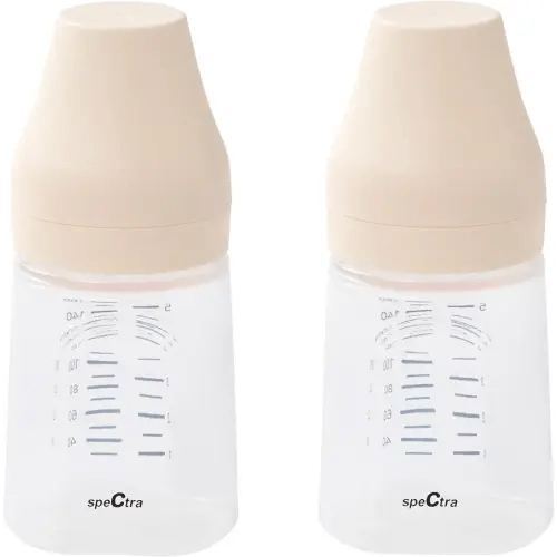 Spectra - Wide Neck Baby Bottles - Compatible with Spectra Breast Milk Pump Flanges (Pack of 2)