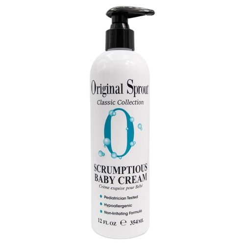 Original Sprout Scrumptious Baby Cream, 12 fl oz | Sensitive Skin & Diaper Rash, Gentle, Non-Greasy, Zinc Oxide & Calendula, Face & Body Cream