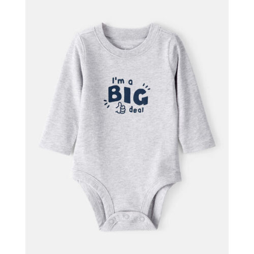 Baby Boy Long-Sleeve Graphic Bodysuit - Grey - Carter's | Carter's