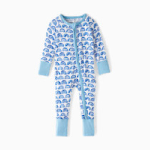 Little Sleepies Zippy Footie - Blue Rainbows, 0-3 M