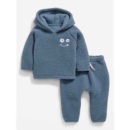 Unisex Sherpa Hoodie and Pants Set for Baby