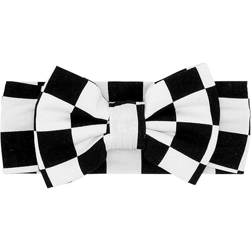 Little Sleepies Luxe Bow Headband, Checks