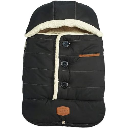 JJ Cole Bundle Me Winter Baby Car Seat Cover and Bunting Bag Urban Black Weather Resistant Baby Carrier Cover Winter Baby Essentials