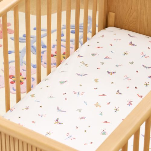 Organic Little Garden Bugs Crib Fitted Sheet