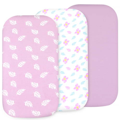 Bublo Baby 3-Pack Organic Cotton Bassinet Fitted Sheets, 32x16x4 – Fits Halo, Snoo, Graco, Dream On Me, Delta – Soft, Breathable Sheets for Oval, Hourglass & Rectangular Bassinet Pads