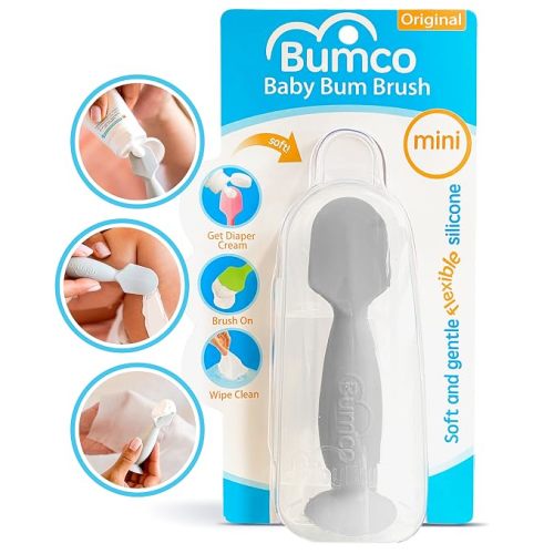 Bumco Baby Bum Brush - Flexible Diaper Cream Spatula Applicator (Gray)