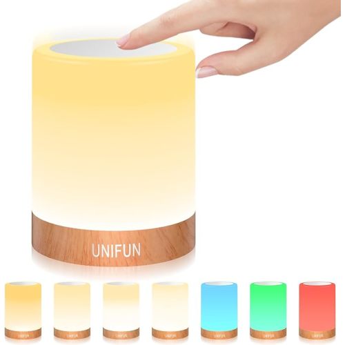 Night Light, Touch Lamp for Bedrooms Living Room Portable Table Bedside Lamps with Rechargeable Internal Battery Dimmable 2800K-3100K Warm White Light & Color Changing RGB (Regular Size)…