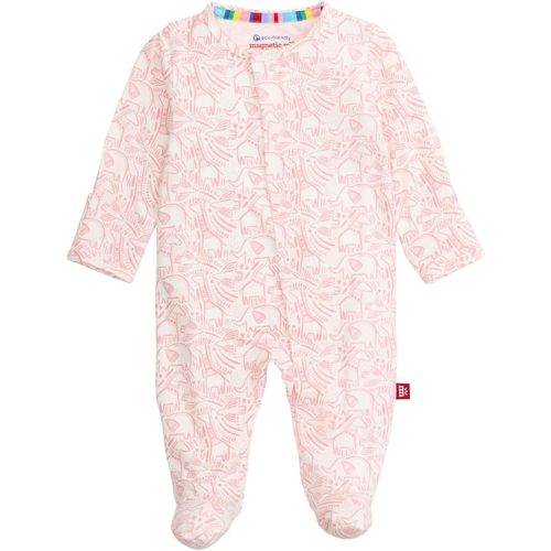 Magnetic Me Girls Modal Magnetic Baby Footie Pajamas | Silky Soft Modal Fabric | Baby Sleepers Available Sizes PRE - 24M